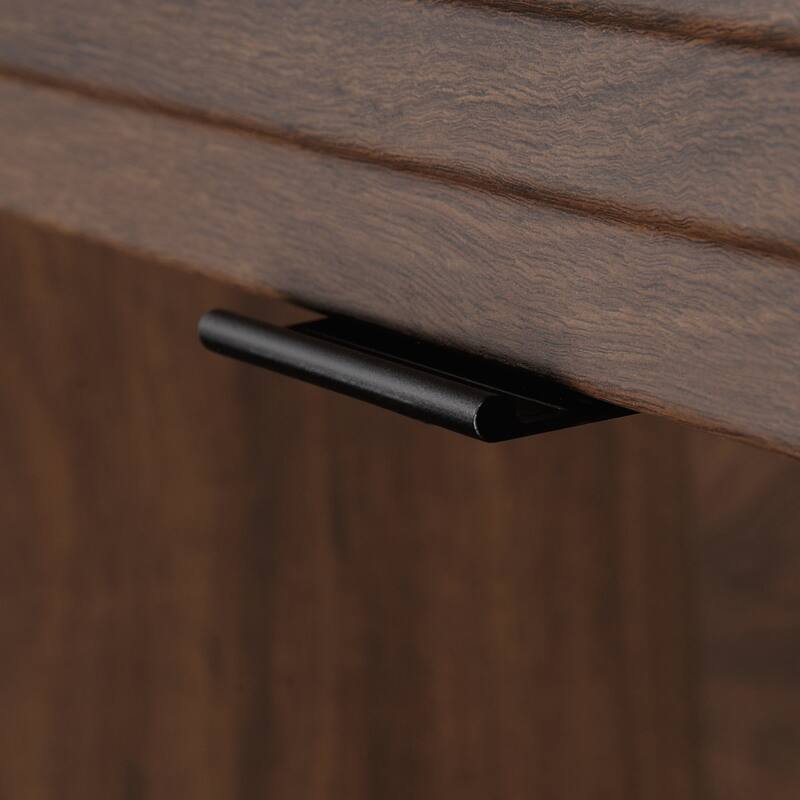 Wood Hutch with Hidden Storage, Brown - 65.12" W x 14.25" D x 36.26" H