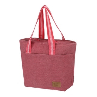 Insulated Lunch Bag, Cotton Linen Lunch Tote Bag, 9.84