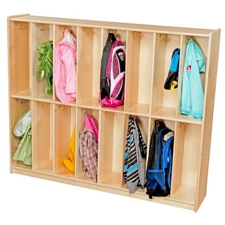 Contender Twin Trim 16-Section Birch Plywood Locker with Hooks - 60
