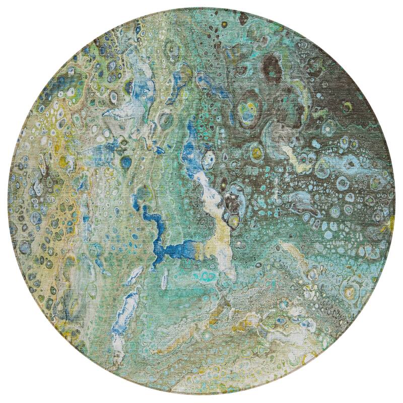 Machine Washable Indoor/ Outdoor Chantille Modern Abstract Rug