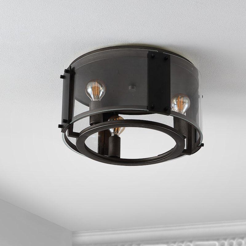 SAFAVIEH Lighting Olen Flush Mount - 14"W x 14"D x 7"H
