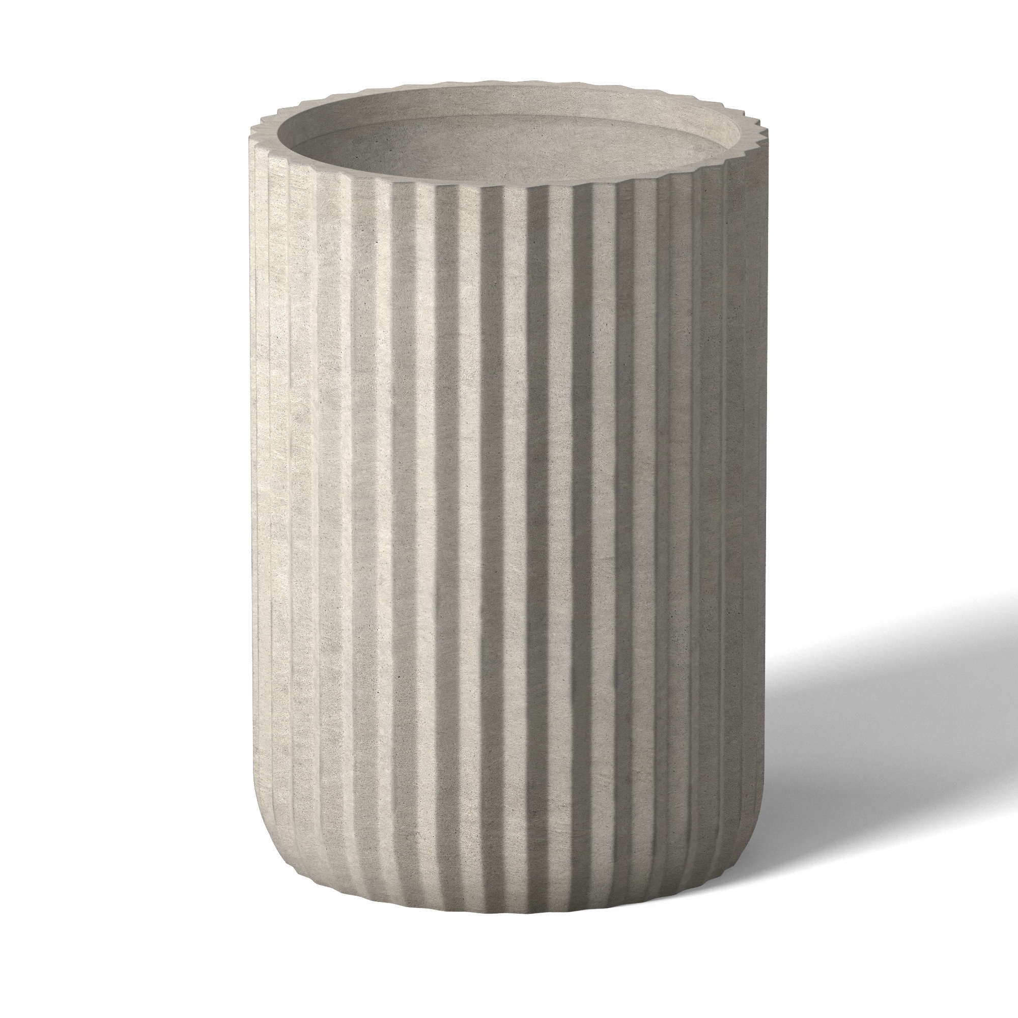 Tall Concrete Round Plant Pots / Large Indoor and Outdoor flower Planters with drainage holes