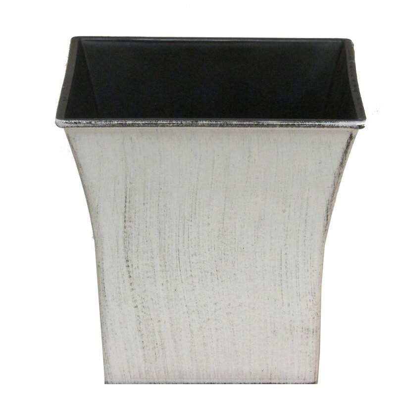 Hand-painted 7-inch Square Pot Planter - Off-White