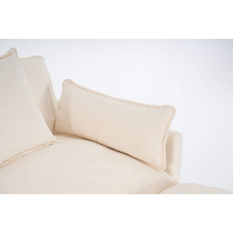 Chenille Upholstered Accent Chair & Ottoman Sets, Sofa Chair Reading Chair for Living Room Bedroom