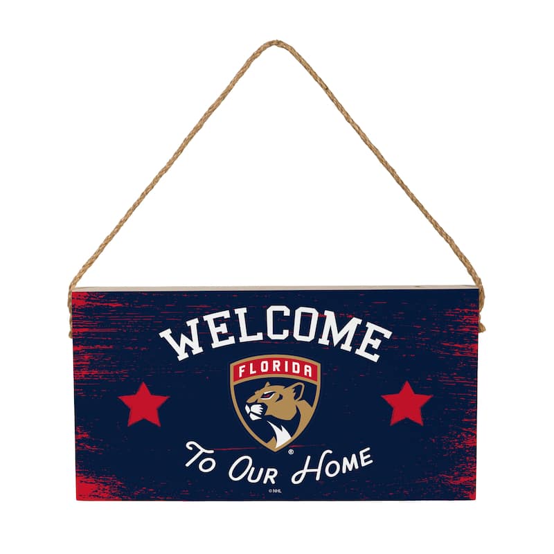 Florida Panthers Wooden Door Decor Wall Sign - Multi-Color