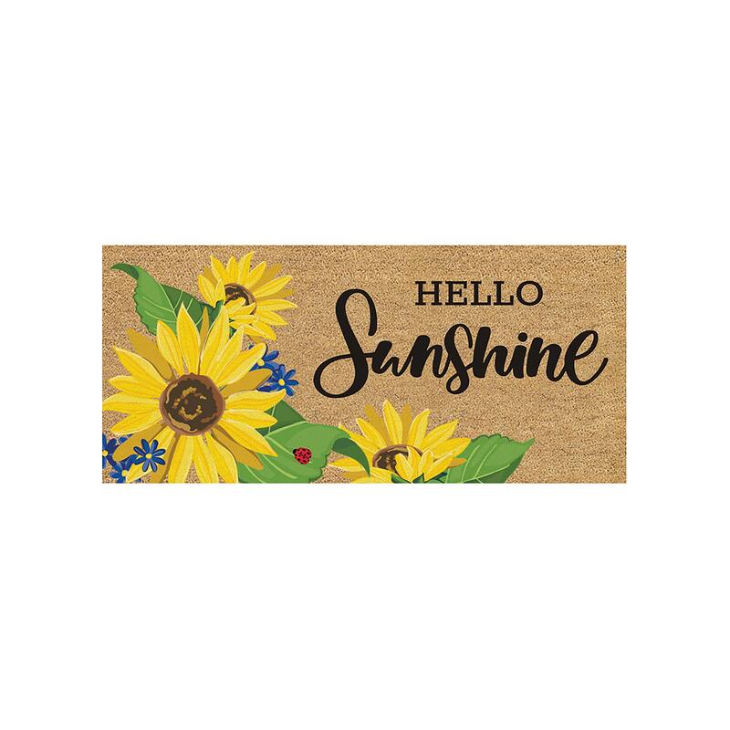 22 in. x 10 in. Sensational Sunflower Flocked Sassafras Coir Switch Mat