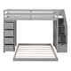 preview thumbnail 4 of 14, Twin Over Full Bunk Bed With Shelves,Drawers And Storage Stairs