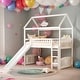 preview thumbnail 2 of 7, Twin Size Elegant Loft Bed House Bed With Slide,Sturdy Construction And Maximized Space Saving