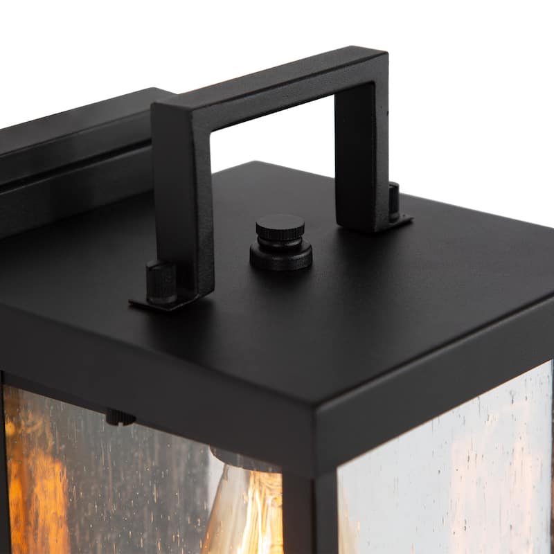 Bern Modern 1-light Rectangle Matte Black Outdoor Wall Sconce - L 6"x W 6.5"x H 10.5"