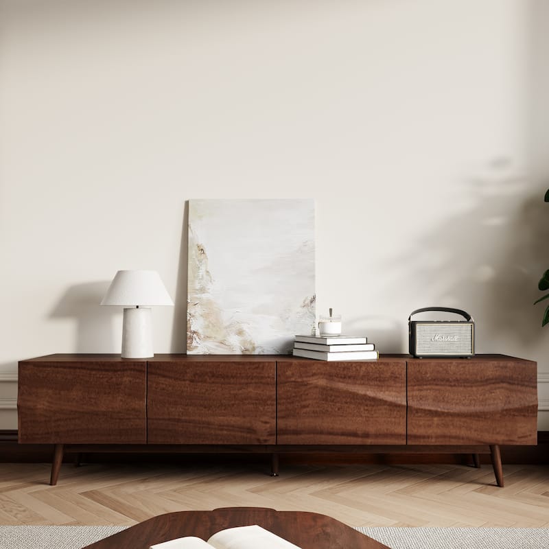 TV Stand Cabinet Storage Sideboard TV Console Media - Brown - 94.4" - MDF