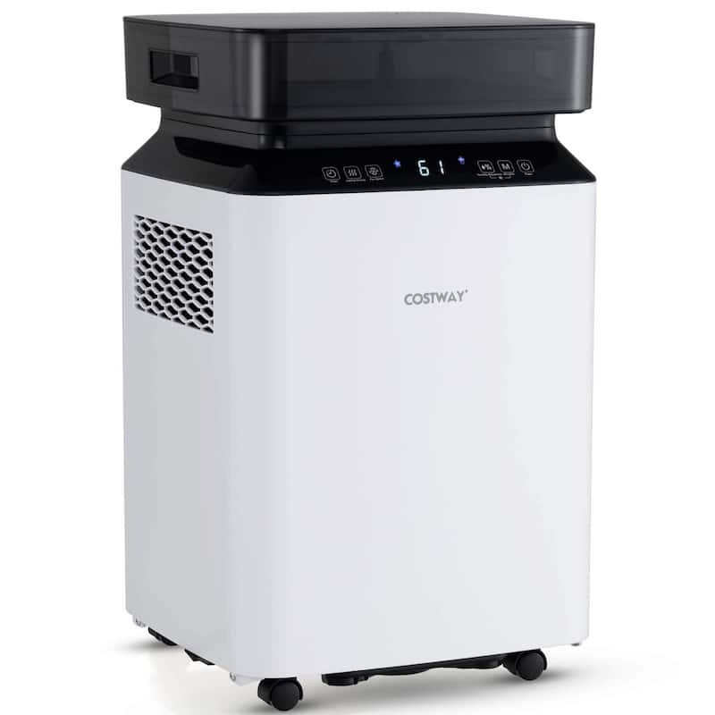 70 Pint Basement Dehumidifier w/ Continuous Auto Mode Large Water Tank - White
