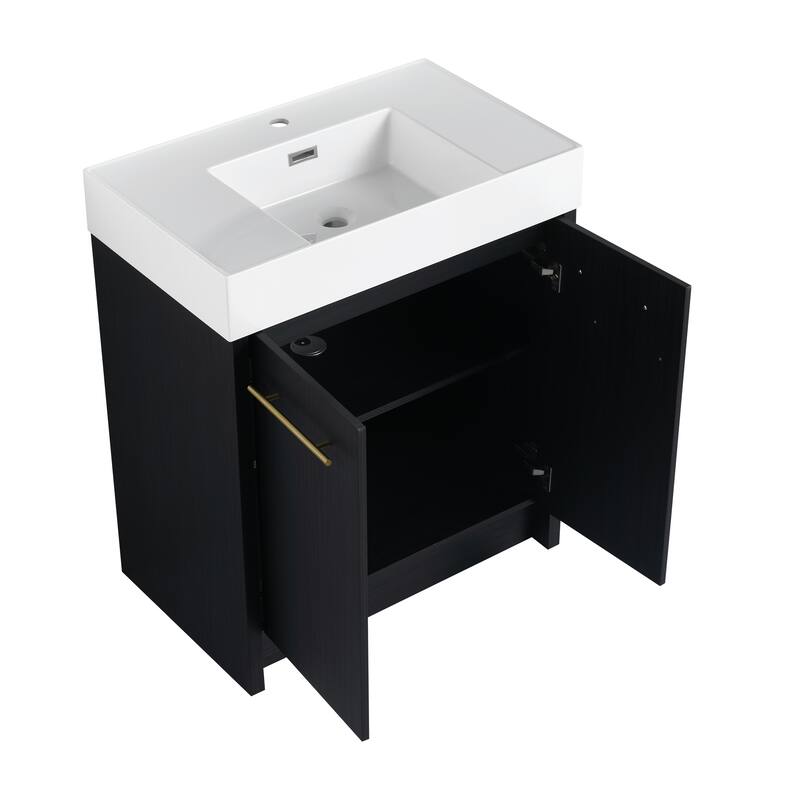 Malwee 24"/30"/36"/48" Bathroom Vanity with Sink, FreeStanding Vanity with Soft Close Doors and adjustable shelf