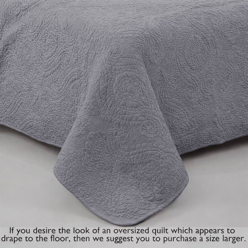 Gracewood Hollow Golding Medallion Cotton Solid (White, Ivory or Gray) Quilt Bedding Set