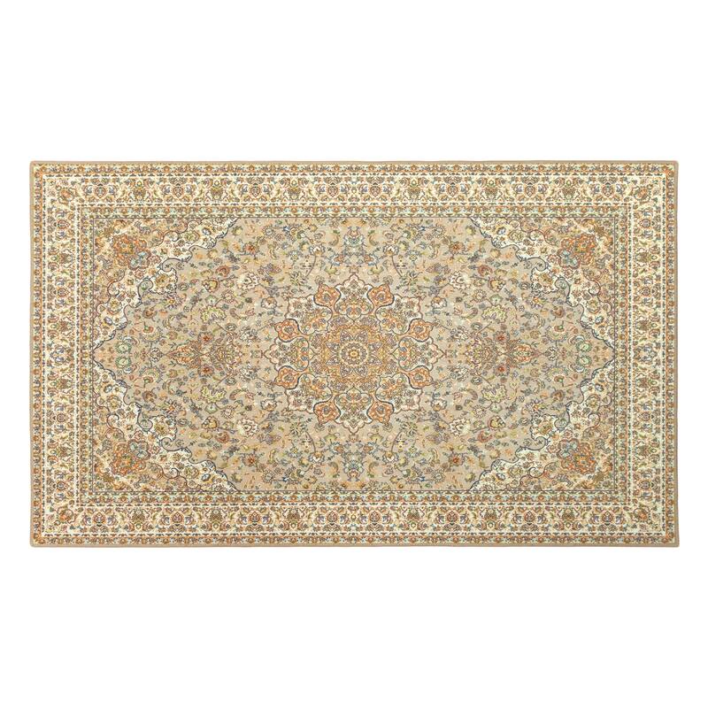 My Magic Carpet Kenya Beige Machine Washable Area Rug