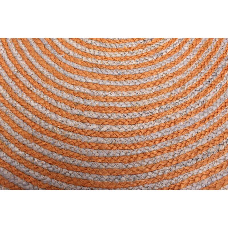 ECARPETGALLERY Braided Weave Palas Denizli Copper Jute Rug - 3'0 x 3'0