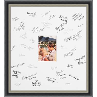 Theo Signature Mat Picture Frame - Autograph Photo Frame Guest Book Alternative for Weddings, Graduations, or Retirement