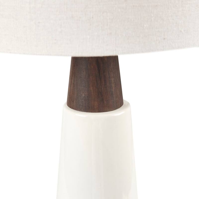 Triangular Ceramic and Wood Table Lamp for living room,bedroom,and dining room
