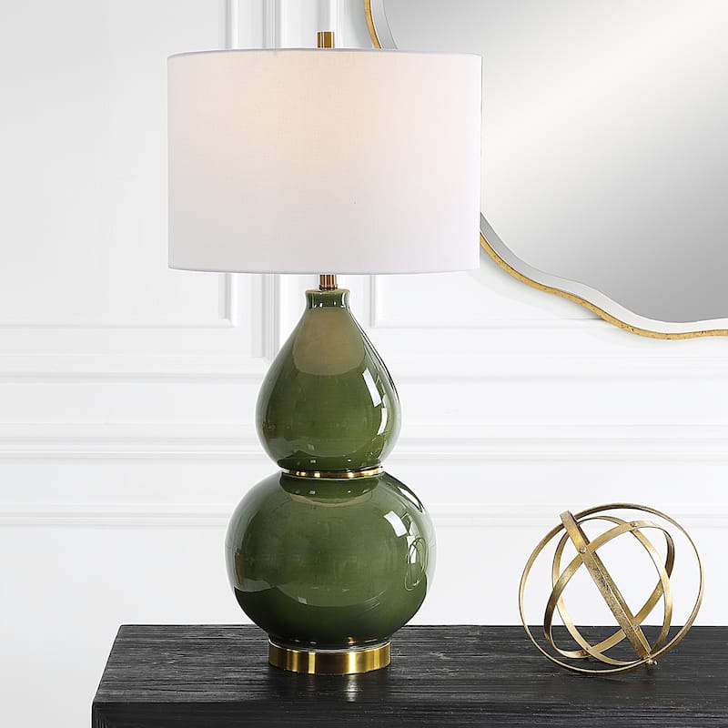 Gourd Shaped Ceramic Table Lamp - 30.5"