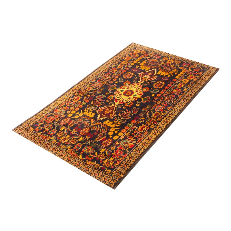 ECARPETGALLERY Hand-knotted Teimani Black Wool Rug - 3'8 x 6'9