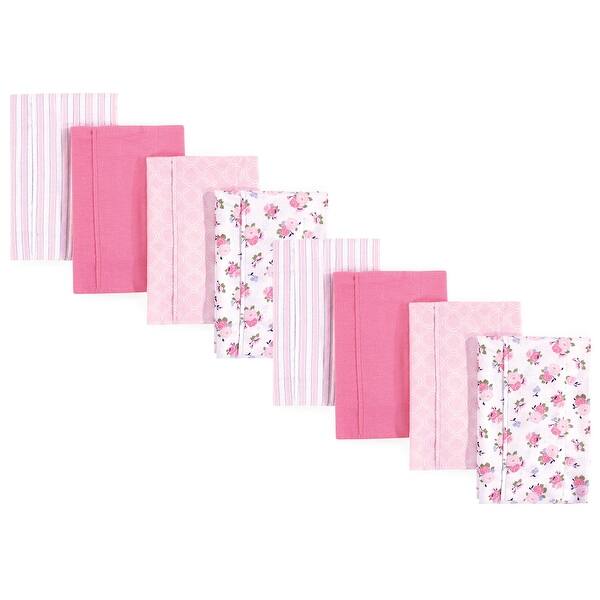 slide 1 of 1, Luvable Friends Girls Cotton Poly Flannel Burp Cloths 8-Pack, Garden, One Size - Garden 8-Pack - One Size