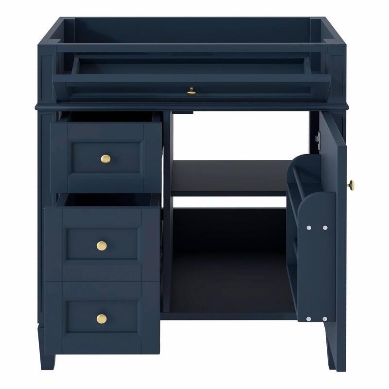 30'' Modern Bathroom Vanity with Top Sink, 2 Drawers and Tip-out Drawer