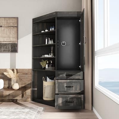 Large Gun Safe with Digital Lock Tall Storage Cabinet with Shelves, Multi-Option Secure Locker and Cupboard