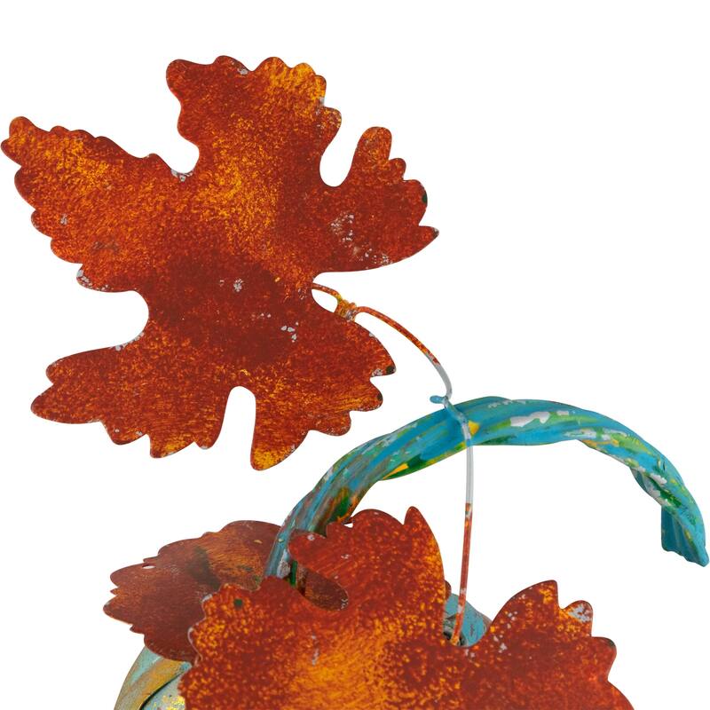 Gourd Metal Fall Harvest Decoration - 14" - Gold and Orange