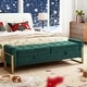 preview thumbnail 14 of 15, 66" Storage Bench King Size End of Bed with Double Lids and Gold Legs