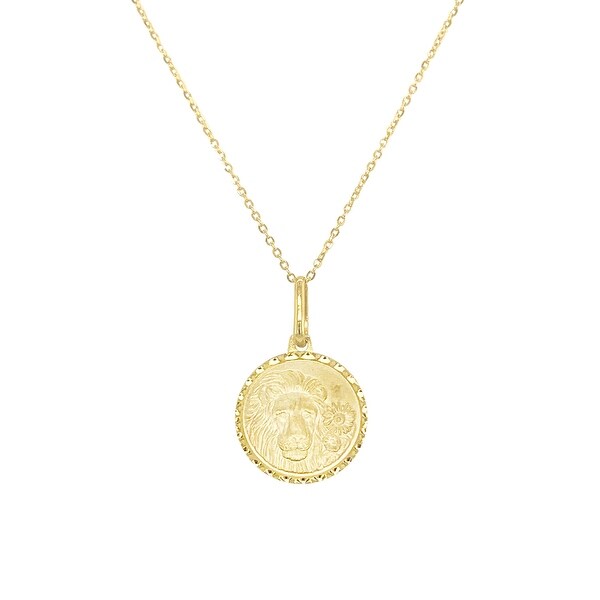 Zodiac Sign Necklace 14k Gold - Coin