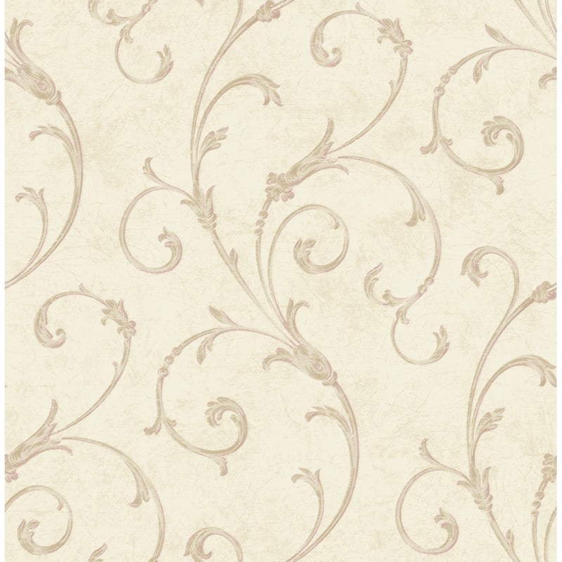 Seabrook Designs Glanville Scrolls Unpasted Wallpaper