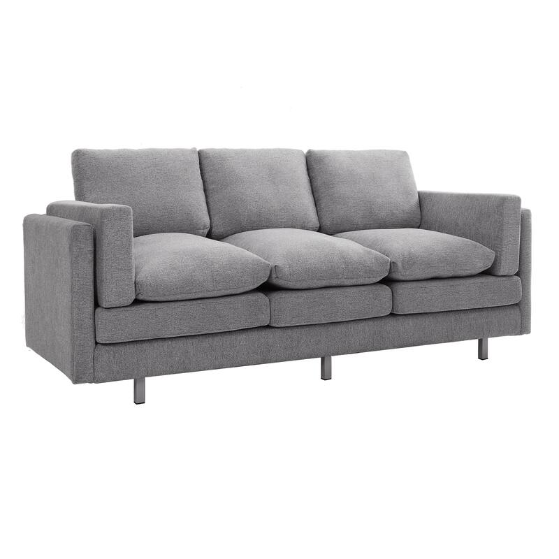 Roomfitters Modern 3-Seater Chenille Sofa with Double Layer Armrests, Upholstered Couch