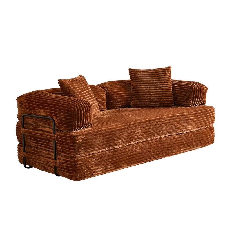 OVIOS Supreme Soft Fluffy Loveseat Sleeper Sofa