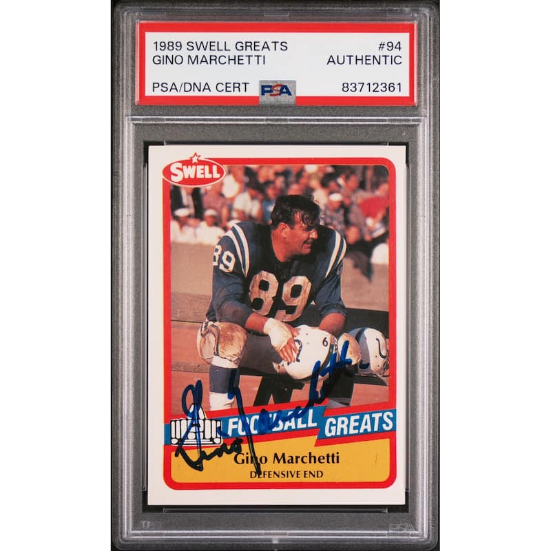 Gino Marchetti 1989 Swell Greats Signed Football Card #94 Auto PSA - 8'6" x 11'6"