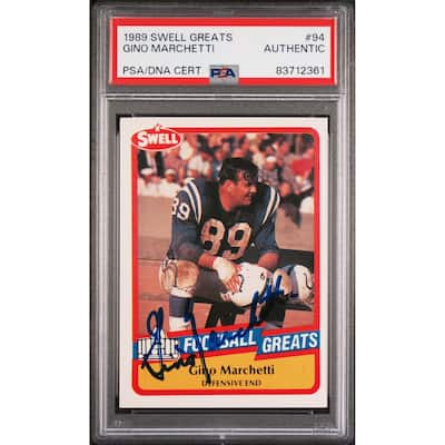 Gino Marchetti 1989 Swell Greats Signed Football Card #94 Auto PSA - 8'6" x 11'6"