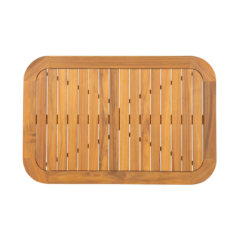 Roomfitters Outdoor Acacia Wood Rope Woven Loveseat with Coffee Table, Durable Frame and Cozy Cushions