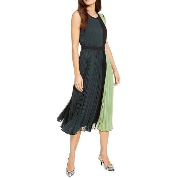 Alfani Women's Colorblocked Pleated Sleeveless Dress Green Size 2 - Bed  Bath & Beyond - 40563344