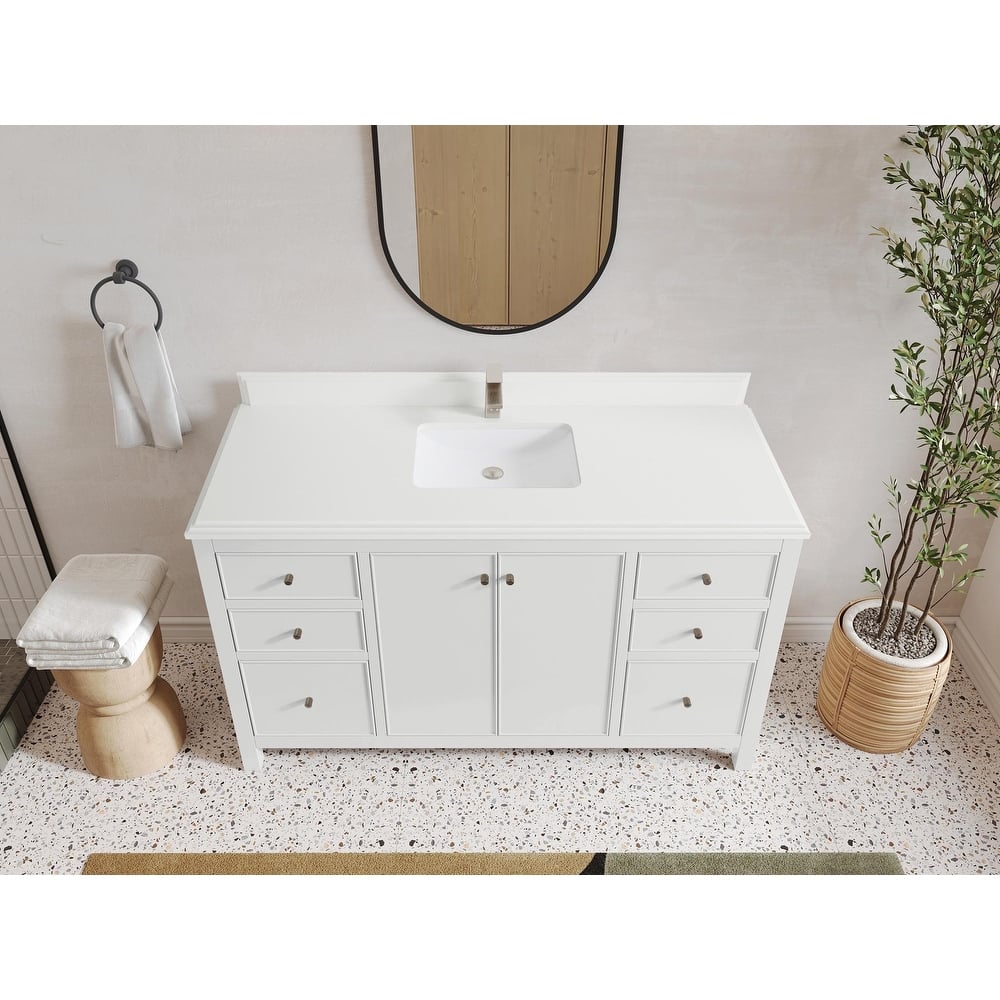 Willow Collections 60 in. W x 22 in. D Chicago Single Bowl Sink Bathroom Vanity with Countertop