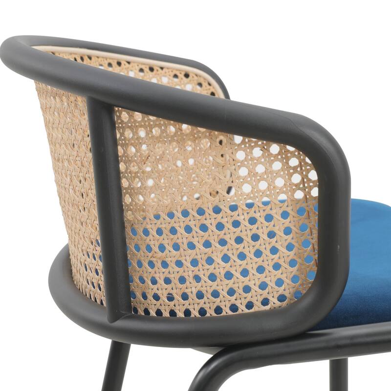 LeisureMod Ervilla Bar Stool with Black Powder Coated Steel Frame - 37"