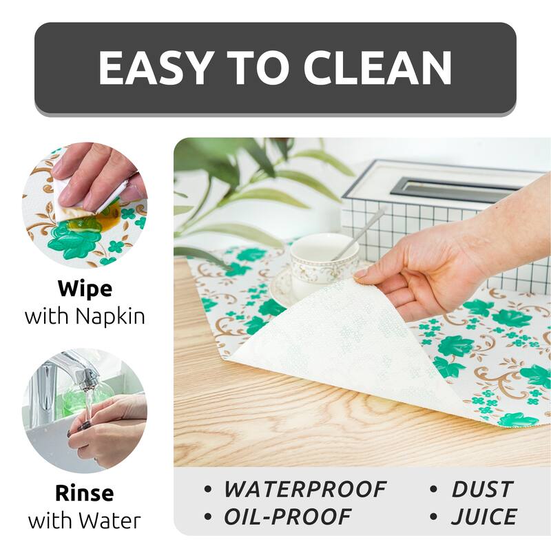 Ray Star Grey or Green Floral Shelf liner18x96 12×120In