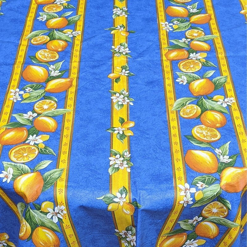 Wipeable Spill Resistant Provencal Cotton Cannes Collection Tablecloth