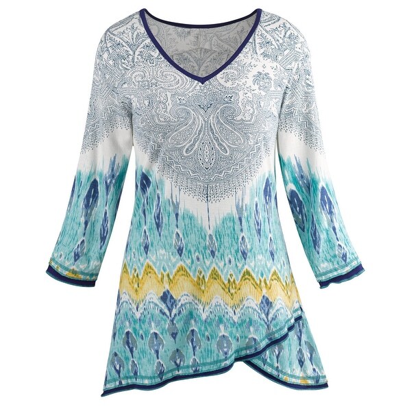Shop Parsley Sage Women S Paisley Print Tunic Layered Hemline