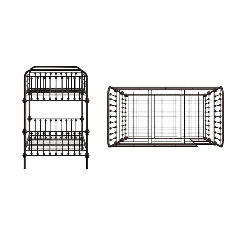 Vilnius Antique Dark Bronze Iron Metal Bunk Bed