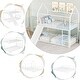 preview thumbnail 4 of 3, White Twin Metal Bunk House Bed with Slide, Ladder, Convertible