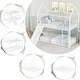 preview thumbnail 4 of 3, White Twin over Twin Metal House Bunk Bed with Slide, Convertible Design