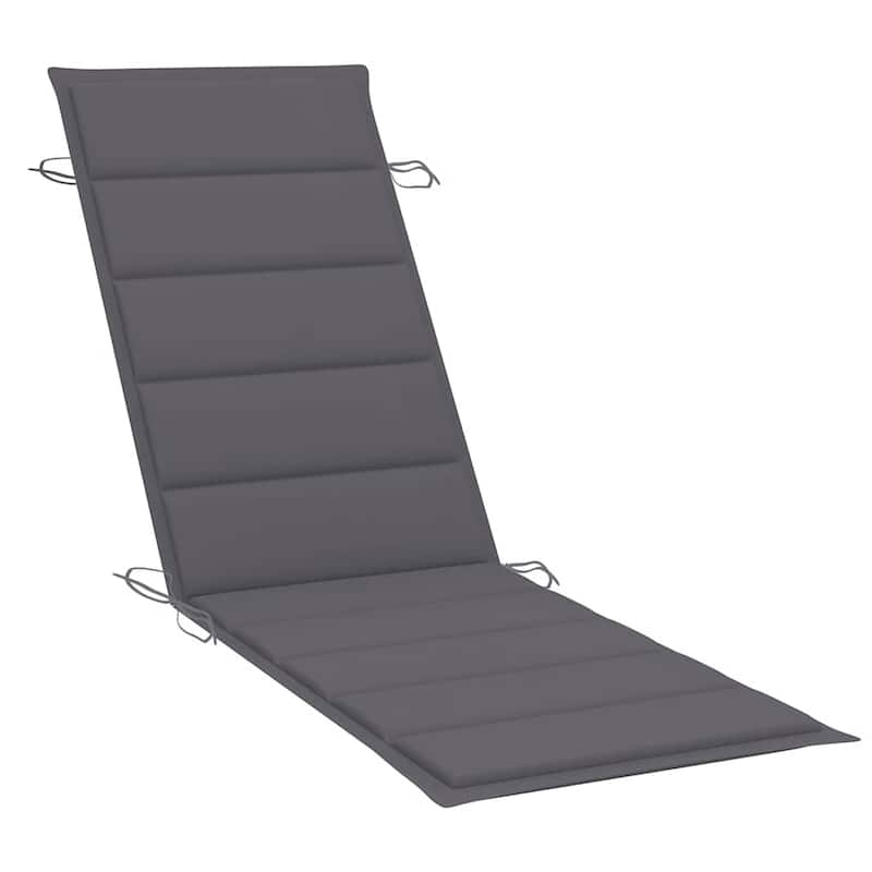 vidaXL Patio Sun Lounger with Cushion Solid Acacia Wood - 72.4" x 21.7" x 25.2"