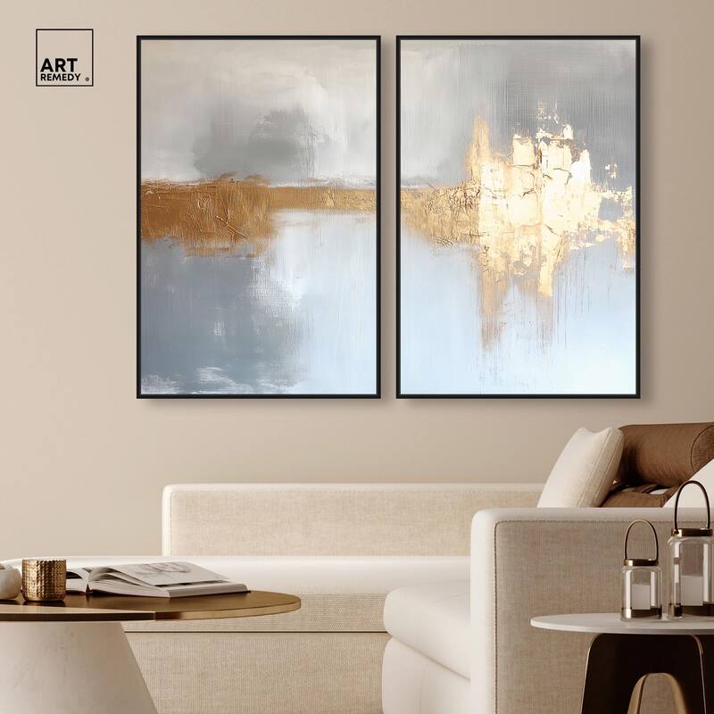 Serenity in Gold I Canvas Set of 2 by Art Remedy