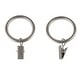 preview thumbnail 3 of 4, InStyleDesign 1-1/4 inch Noise-Canceling Curtain Rings w/Clip (Set of 10) Satin Nickel