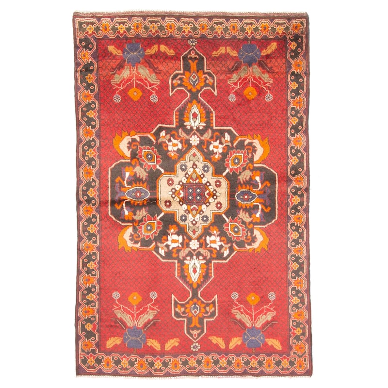 ECARPETGALLERY Hand-knotted Teimani Red Wool Rug - 3'3 x 5'2