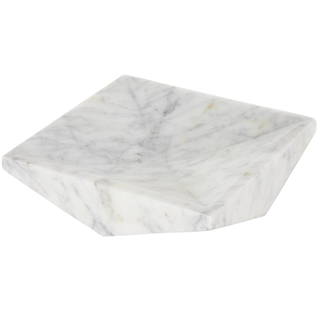 Marble Geometric Square Tray - White - Roche River Decor