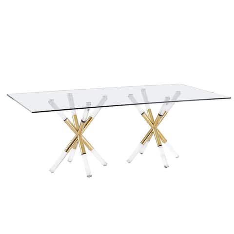 Best Master Furniture Sheryl Rectangle Table - Gold/Acrylic